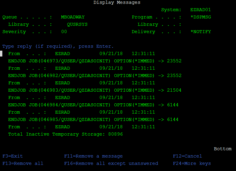 Inactive prestart job time-out (QINACTITV) for IBM i (AS400, iSeries)