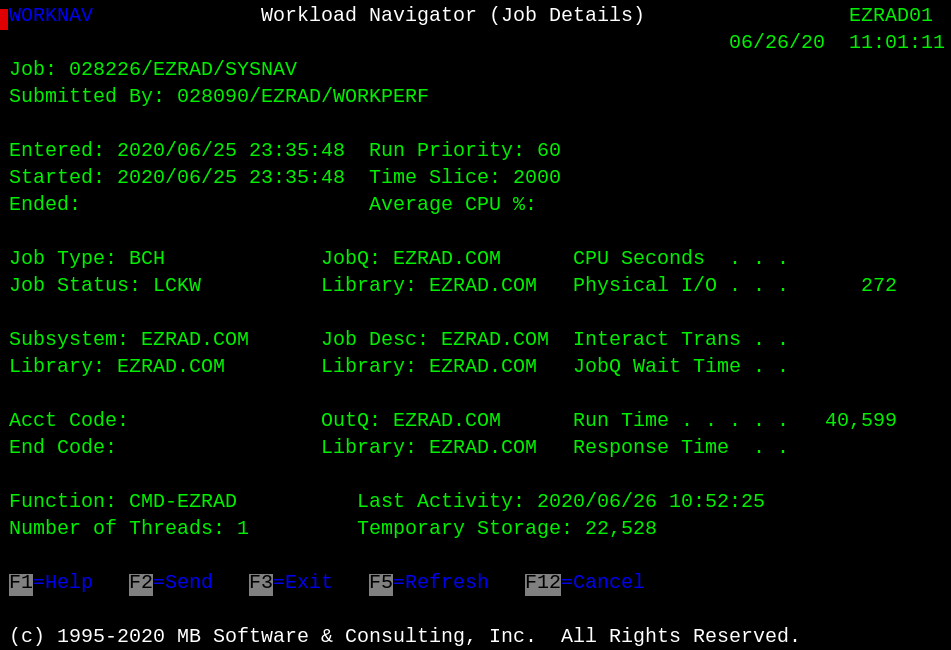 IBM i (AS/400, iSeries) Workload Navigator